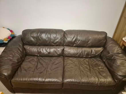 Photo of free Real leather sofa (Dursley, Cam) #1