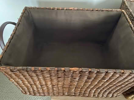 Photo of free 2 brown wicker storage boxes (Caton LA2) #3