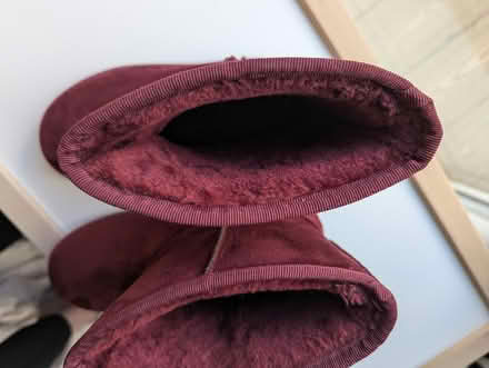 Photo of free Burgundy red faux suede boots 36/37 (Grangeway area NN10) #3