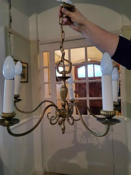 Photo of free Antiqued Brass 5 arm light fitting (Bexhill on Sea) #2