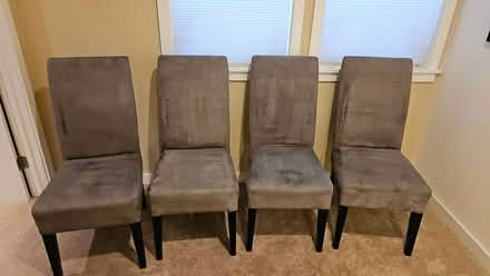 Photo of free 4 Dining Chairs , Grey Microfiber (Wedgwood) #1