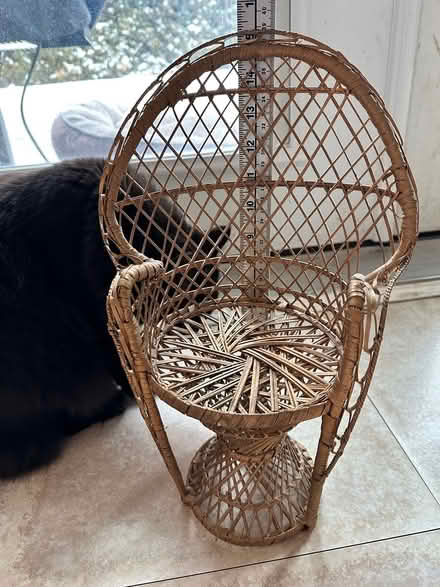 Photo of free Small decorative wicker chair (Beaverbrook) #1