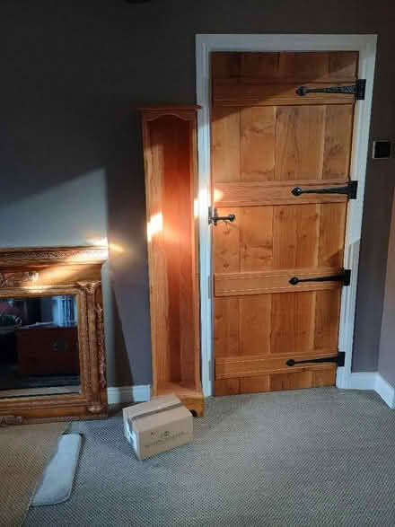 Photo of free Solid oak thin shelf unit / cd rack (Goostrey CW4) #2