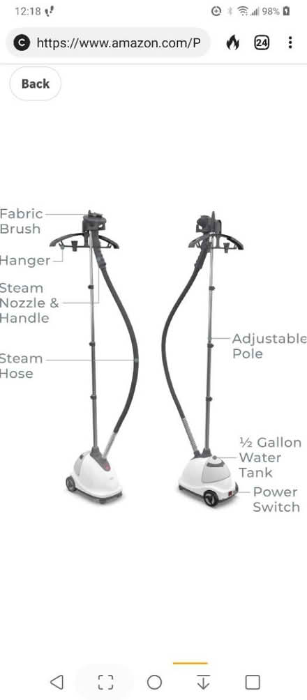 Photo of Upright Garment Steamer (Springfield) #1
