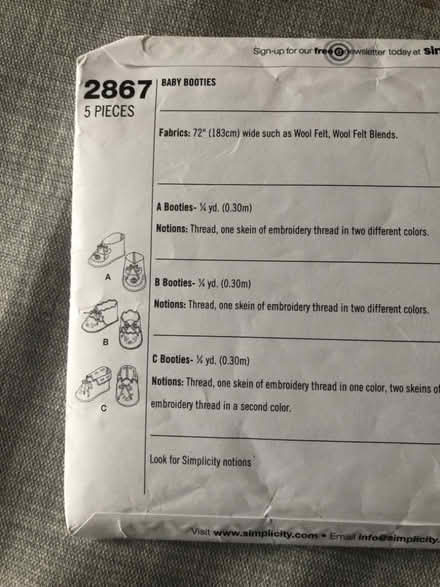 Photo of free Simplicity pattern for baby booties (AB16) #2