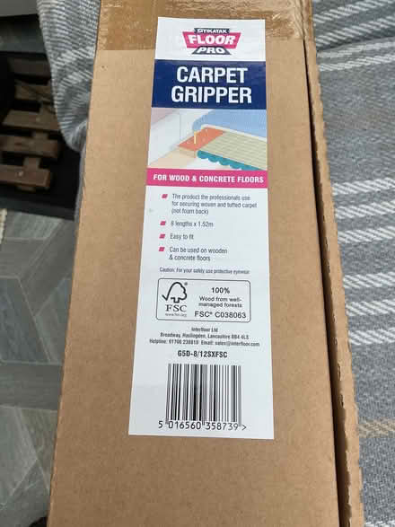 Photo of free Carpet Gripper boxes of 8 x 1.53 m (Fulwood PR2) #1