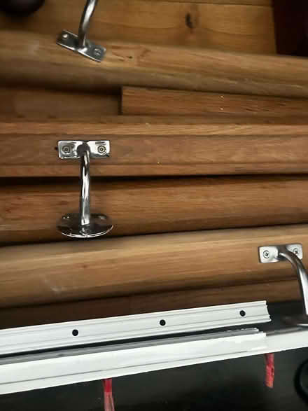 Photo of free oak hand rails with wall brackets (Holland Park W11) #2