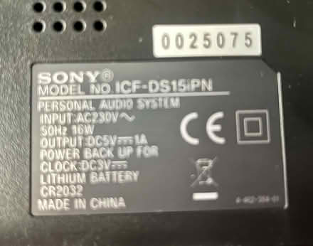 Photo of free Sony Clock Radio with docking station (Dyke Road area BN1) #3