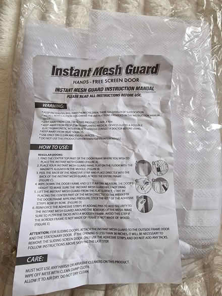 Photo of free Instant mesh door guard (SW16, norbury) #1