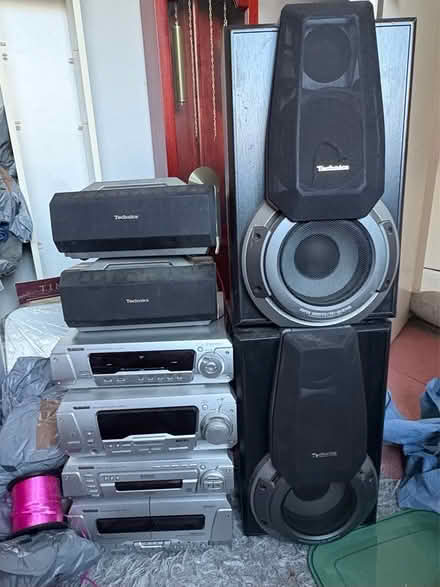 Photo of free Technics stereo system with surround sound speakers. (Heysham LA3) #1