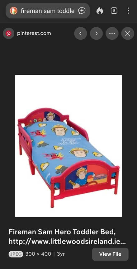 Photo of free Fireman Sam toddler bed (Brightons FK2) #2