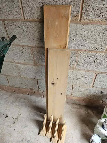 Photo of free Two wooden shelves with brackets (Rubery B45) #1