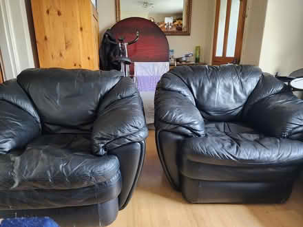 Photo of free Two single leather chairs (Carshalton SM5) #1