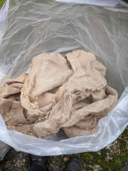 Photo of free Three big bags of Hessian fabric (Gorse Hill GU22) #2