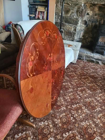 Photo of free Ornate inlaid table, seats 4 to 6 (Macduff AB44) #1