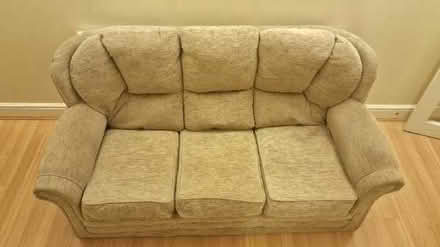 Photo of free Beige 3-Seater Fabric-Covered Sofa with Washable Covers (Whitchurch SY13) #2
