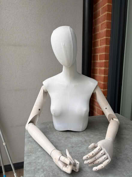 Photo of free Mannequin Torso with head and wooden arms Finger broken (Bingfield Park N1) #1