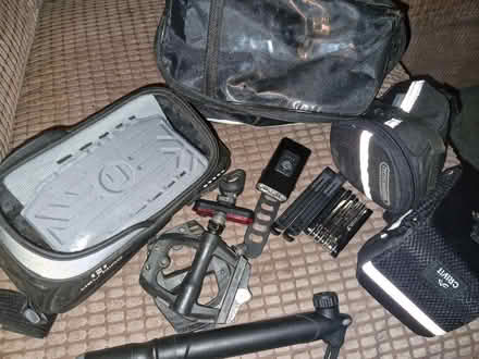 Photo of free Bicycle bags, pump, lights and peddles (Walton Highway PE14) #1