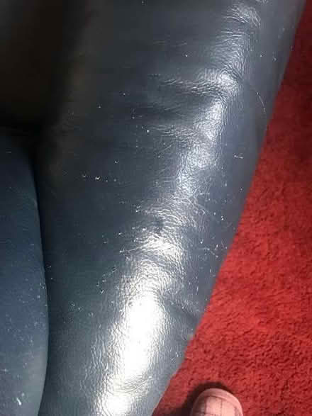 Photo of free Blue leather manual recliner chair (Marshland St James PE14) #3