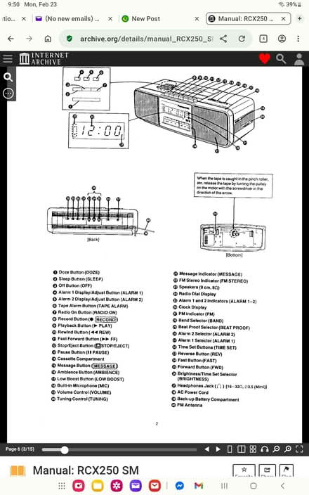 Photo of free Panasonic Clock Radio (Uplands / Riverside) #3