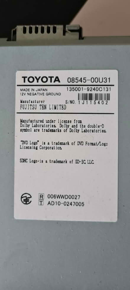 Photo of free Car head unit from a toyota (Boothville) #2