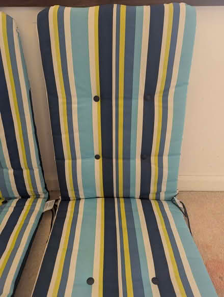 Photo of free Pair /2 blue striped sun lounger cushions (Harlaxton NG32) #2