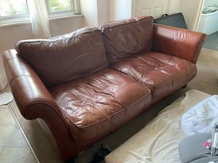 Photo of free Comfy brown leather sofa (Wells, BA5) #2