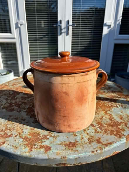 Photo of free Large earthenware casserole pot with lid (Chichester PO19) #1