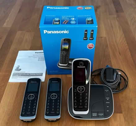 Photo of free Set of 3 Panasonic cordless phones with basestation (Priestwood RG42) #1