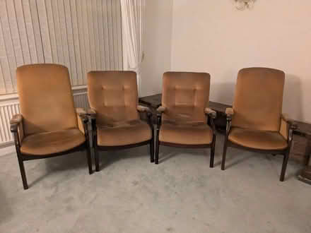 Photo of free Four Cintique vintage gold chairs (Two Dales DE4) #1