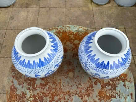 Photo of free Blue & white flower design large ceramic vases (Chichester PO19) #2