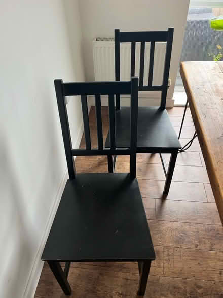 Photo of free 4 black dining chairs (Leyton Midland Road) #1