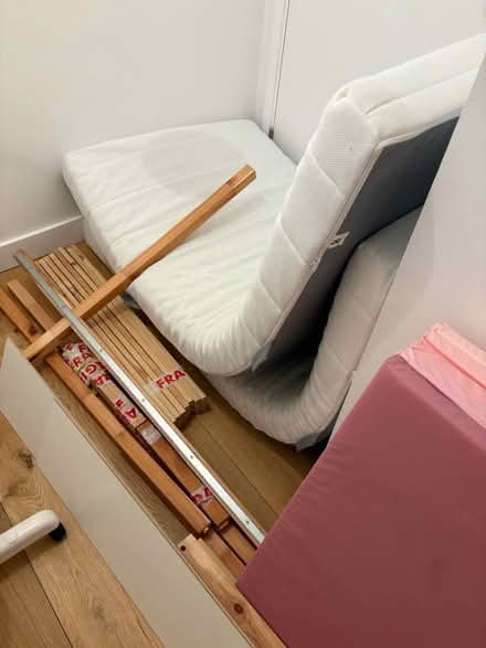 Photo of free IKEA Kura bunk bed, two mattresses (Hackney E8) #3