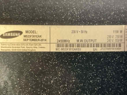 Photo of free Samsung microwave oven (Brasenose OX11) #3