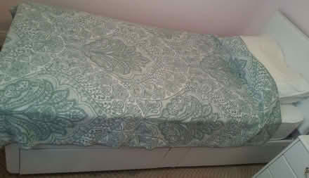 Photo of free Single Bed, Mattress and Linen. (Bawdrip TA7) #1