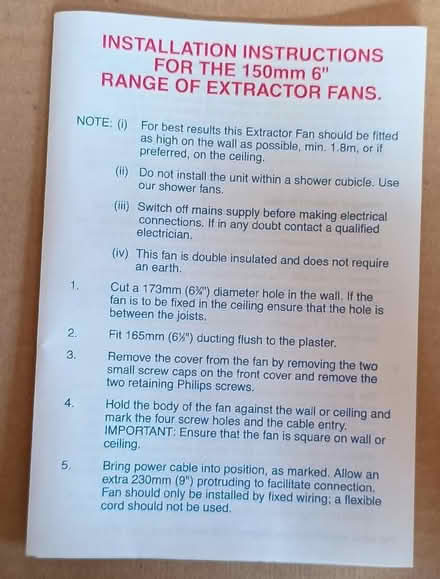 Photo of free Pull cord 6" Extractor Fan and ducting kit (Anstey LE7) #2