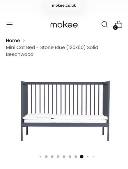 Photo of free Mokee Mini Cot Bed (120x60) + Little Green Sheep Mattress (Belvidere SY2) #1