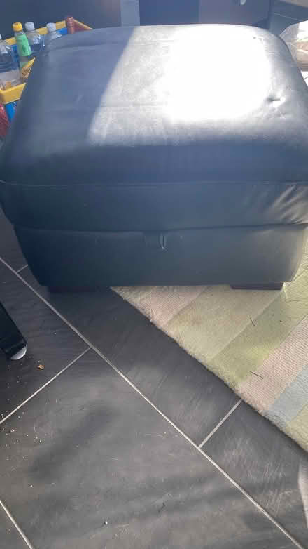 Photo of free Black leather storage ottoman (Sutton road) #4