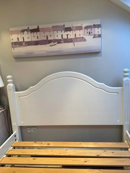 Photo of free Pine king size bed frame, painted white (Chiswick W4) #2