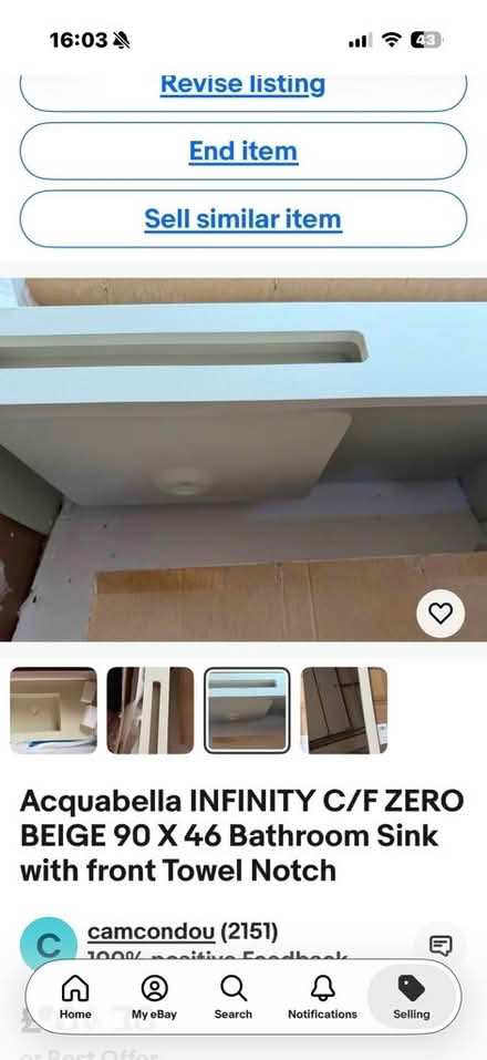 Photo of free Bathroom Sink with towel notch 90x46 (Cumnor OX2) #2