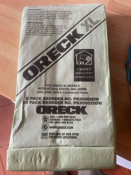 Photo of free Oreck XL vacuum cleaner bags (Great Tey CO6) #1