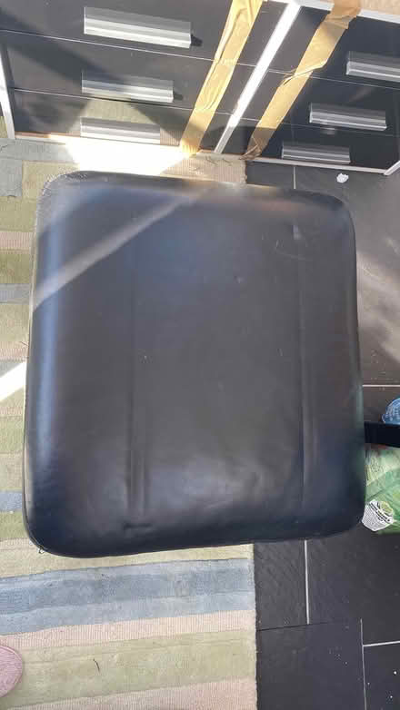 Photo of free Black leather storage ottoman (Sutton road) #1