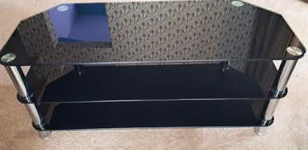 Photo of free Dark glass tv stand 3 shelves (Upton CH2) #2
