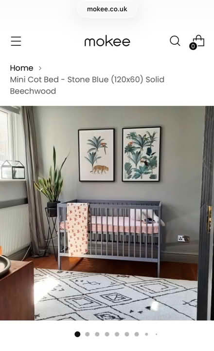 Photo of free Mokee Mini Cot Bed (120x60) + Little Green Sheep Mattress (Belvidere SY2) #2
