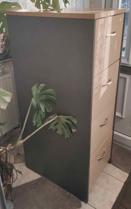 Photo of free Wood Effect 4 Drawer Filing Cabinet (Very Heavy) (Sudbrook GL4) #1