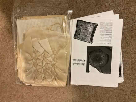 Photo of free Smocking dots,pattern and unfinished smocked cushion (Kingsway) #1