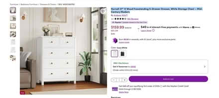 Photo of free NEW White Dresser (Elkins Park. PA) #1