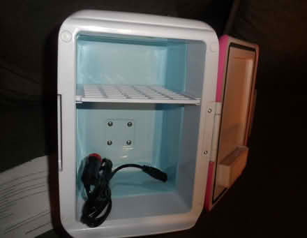 Photo of free 1 pink and white mini fridge for car (Bradley BB9) #1