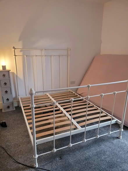 Photo of free Double bed frame (Woodseats S8) #3