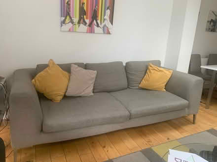 Photo of free 3 seater grey sofa (Northcote road, Twickenham) #1